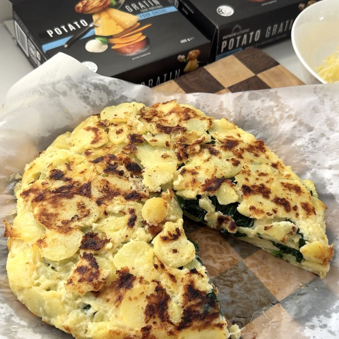Cheesy Spinach Gratin Spanish Style Tortilla – Potato Utopia Cheesy Spinach Gratin Spanish Style Tortilla – Potato Utopia